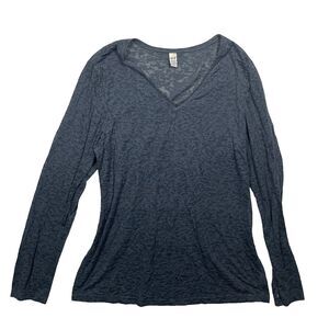 Y2K Kavio Blue Burnout Long Sleeve Shirt 2XL Sheer Mesh Cyber Core Aesthetic